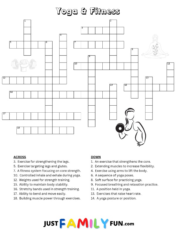 Yoga & Fitness Crossword Puzzle