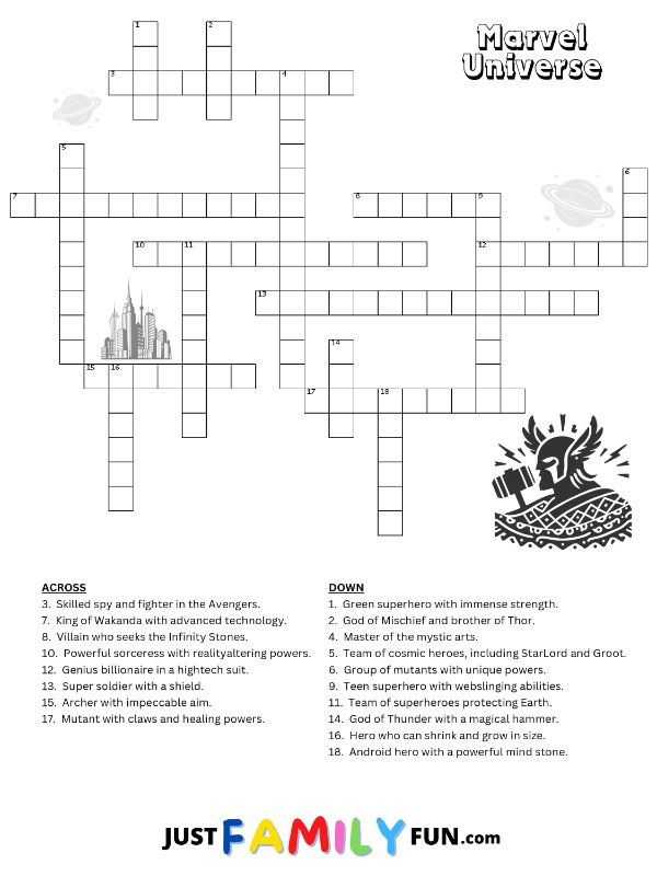 Marvel Universe Crossword Puzzle