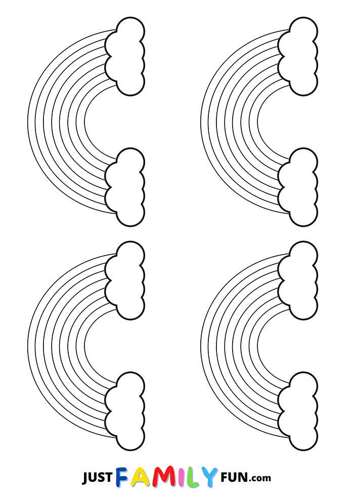 Medium Simple Rainbow With Clouds Template