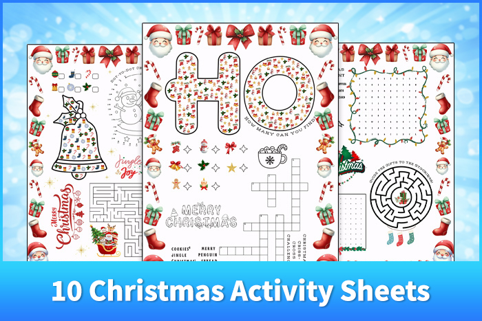 10 Christmas Activity Sheets