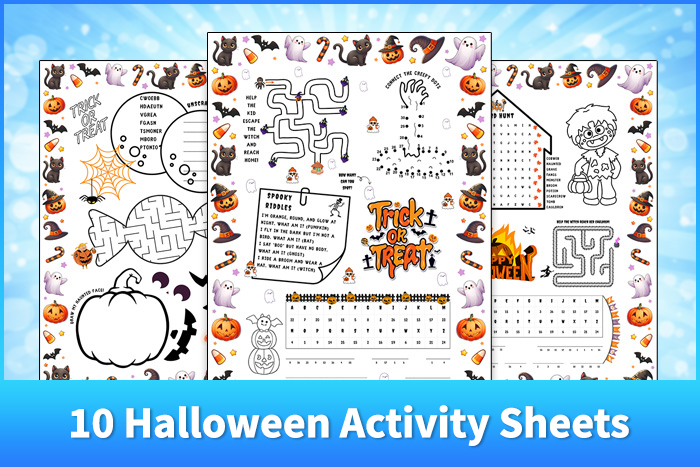 10 Halloween Activity Sheets