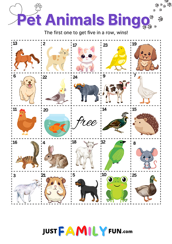 pet bingo game