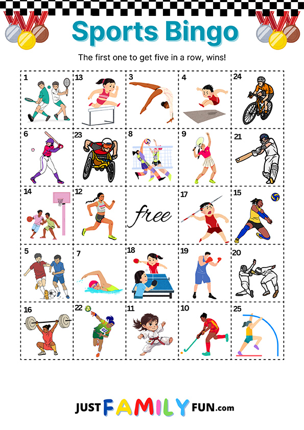 sport free printable bingo cards