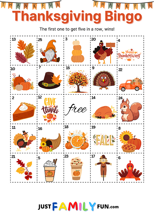 printable thanksgiving bingo cards