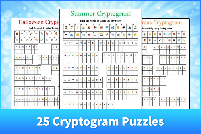 25 Cryptogram Puzzles