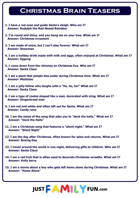 christmas brain teasers