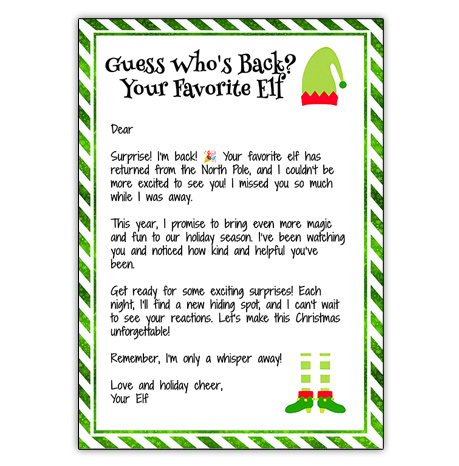 elf on the shelf return letters