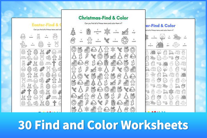 30 Find and Color Worksheets
