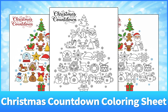 Christmas Countdown Coloring Sheet