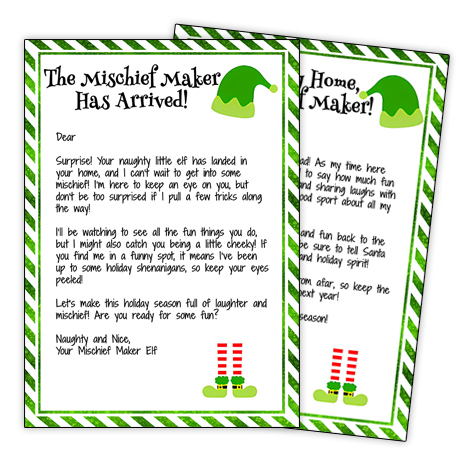 elf on the shelf arrival letters