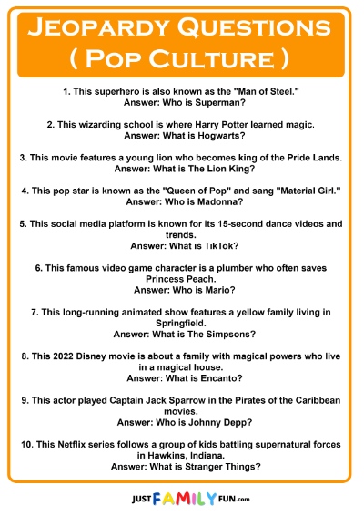 pop culture Jeopardy Questions