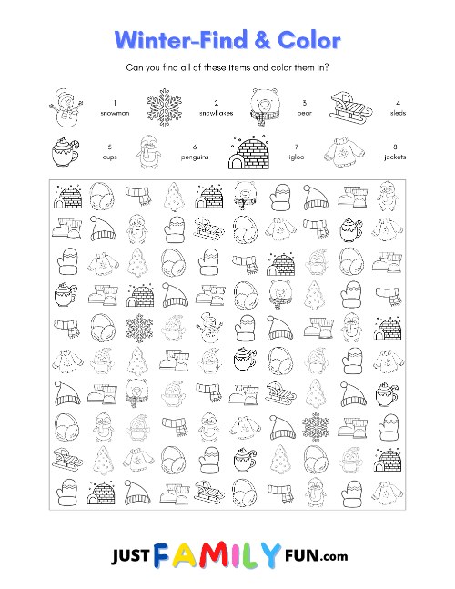 printable find and color