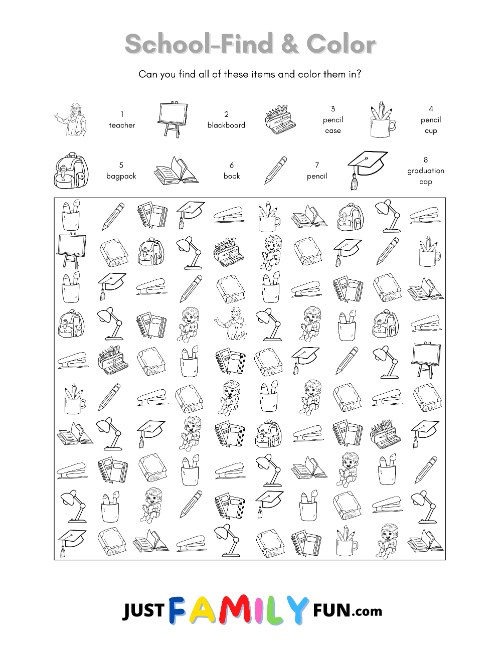 printable find and color