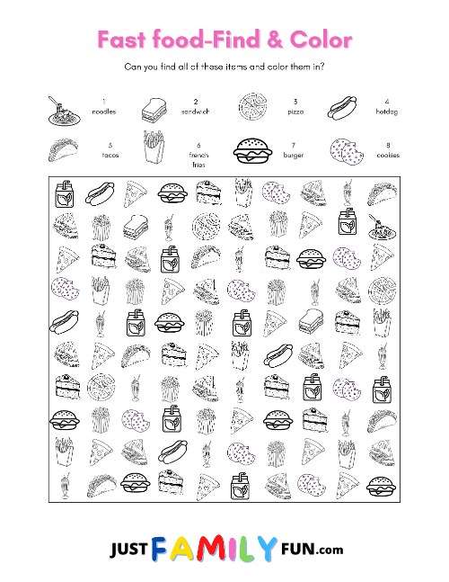 printable find and color