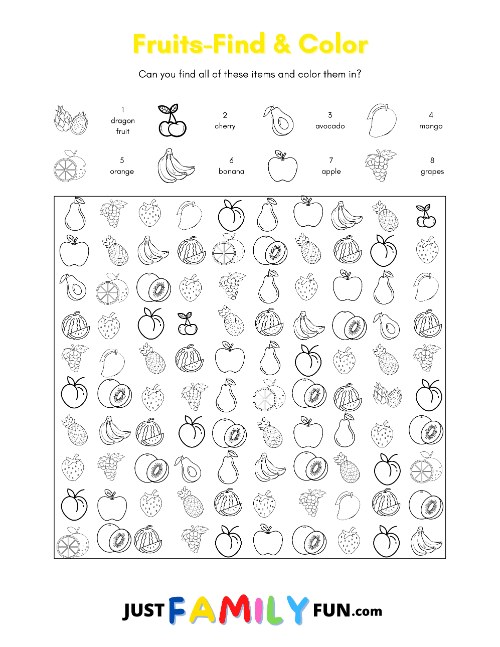 printable find and color