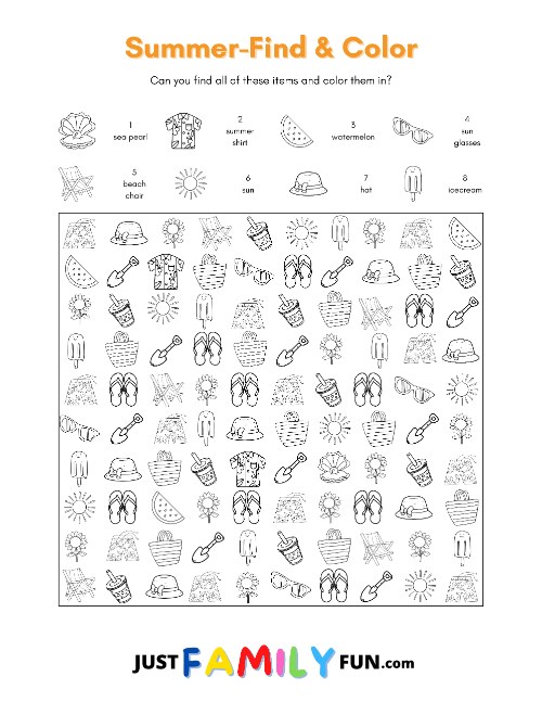 printable find and color