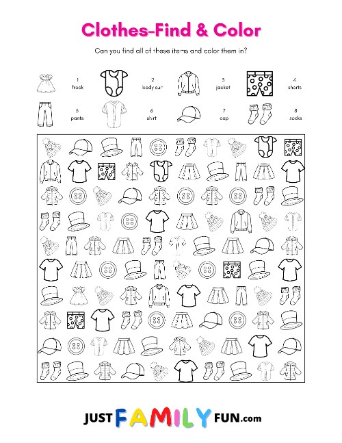 printable find and color