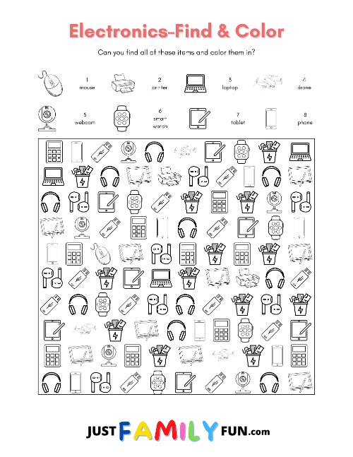 printable find and color