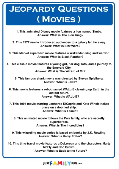 movies Jeopardy Questions