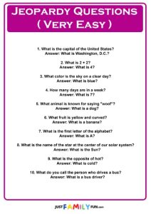 Jeopardy Questions With Answers Printable | Just Family Fun