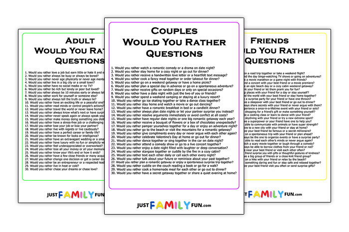 printable would you rather questions