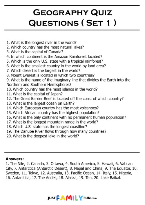 geography quiz questions