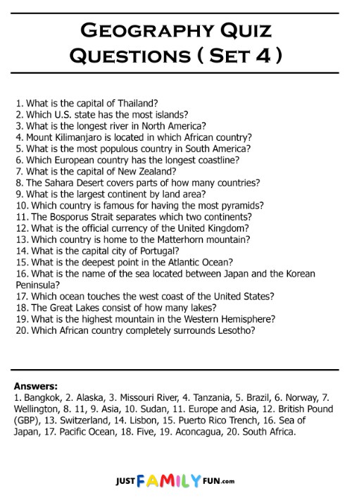 geography quiz questions