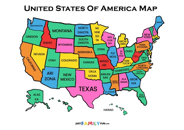 graphic map of the united states