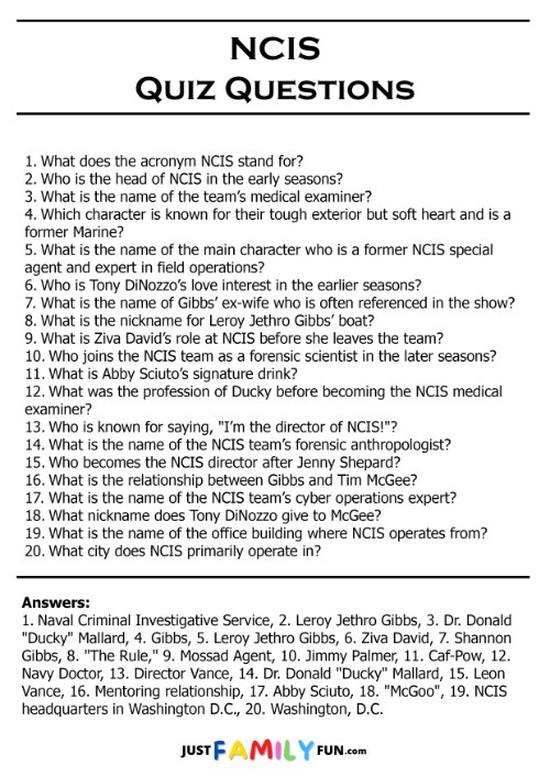 ncis quiz questions