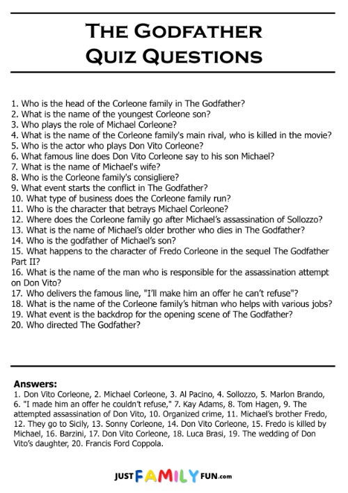 the godfather quiz questions