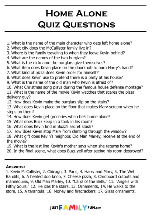 home alone quiz questions