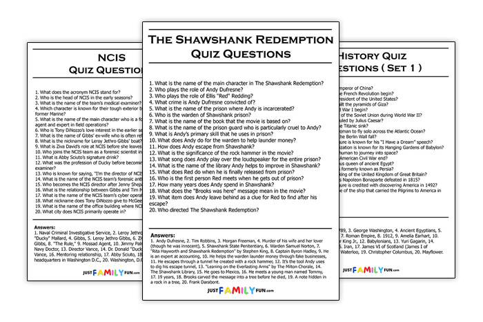 Printable Quizzes With Answers