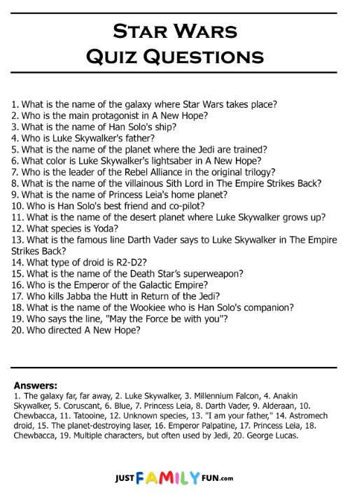 star wars quiz questions