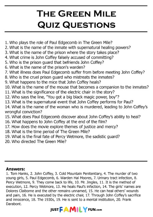 the green mile quiz questions