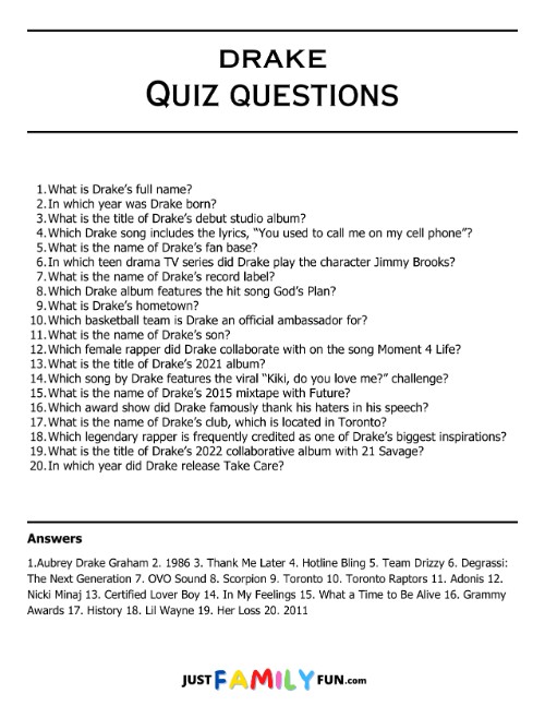 drake quiz questions