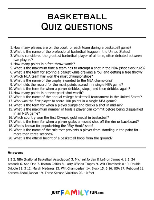 basketball quiz questions