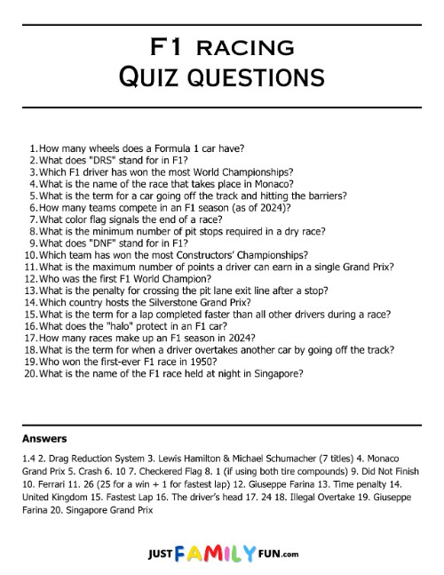 f1 quiz questions