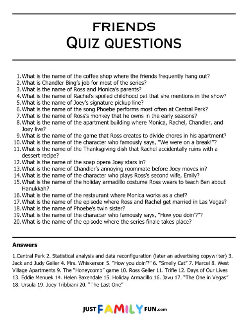 friends quiz questions