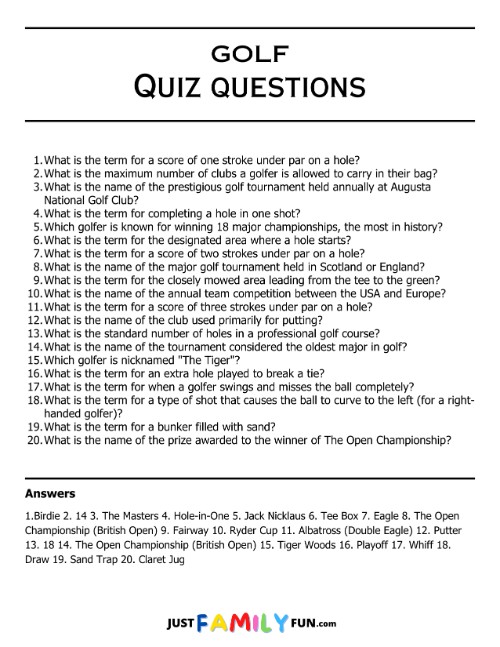 golf quiz questions