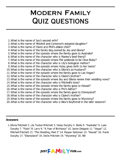 modern family quiz questions