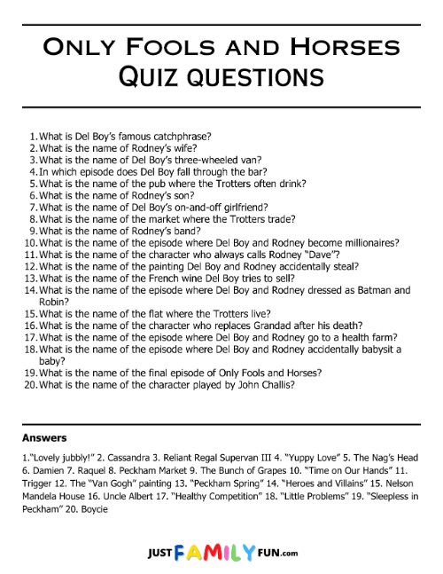 only fools and horses quiz questions