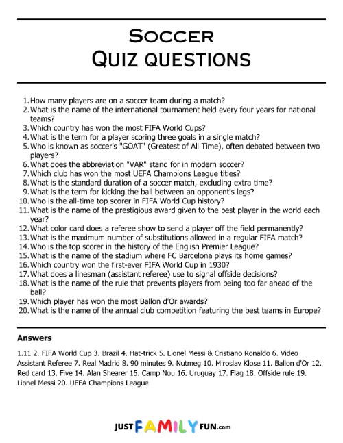 soccer quiz questions