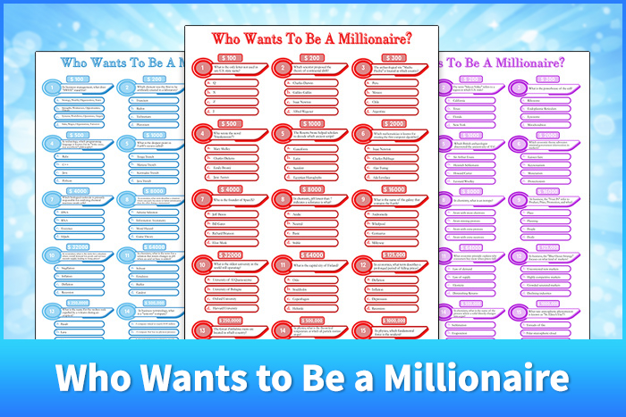 Who Wants to Be a Millionaire Questions