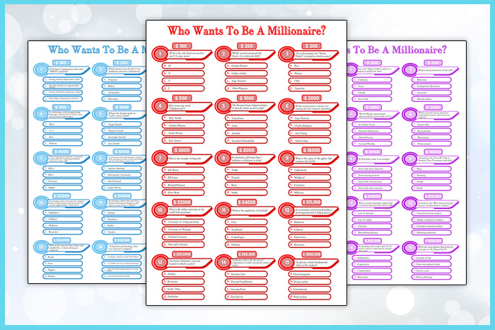 Who Wants to Be a Millionaire Questions & Answers