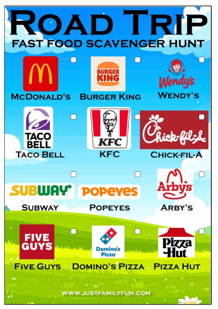 Fast Food Scavenger Hunt