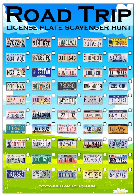 License Plate Scavenger Hunt