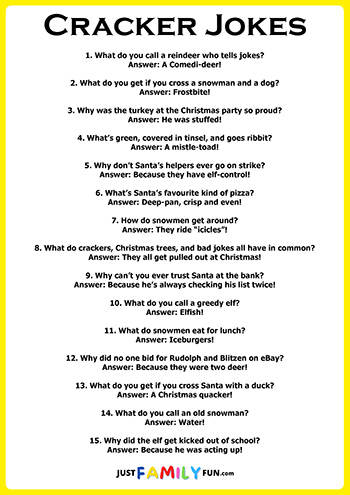 Christmas Cracker Jokes For Kids