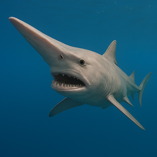 photo of a goblin shark
