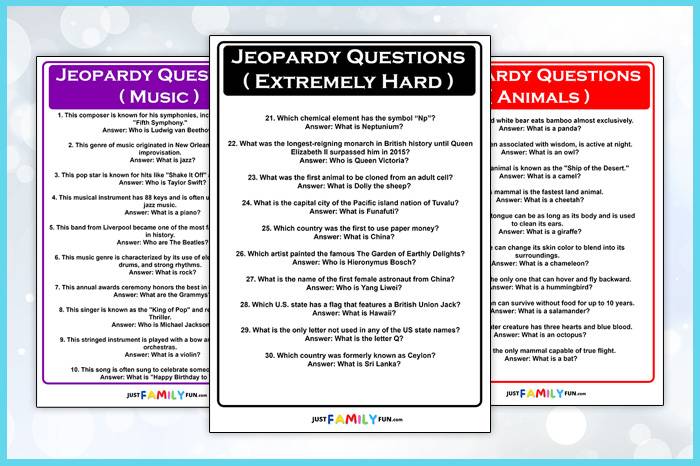 300 Jeopardy Questions and Answers