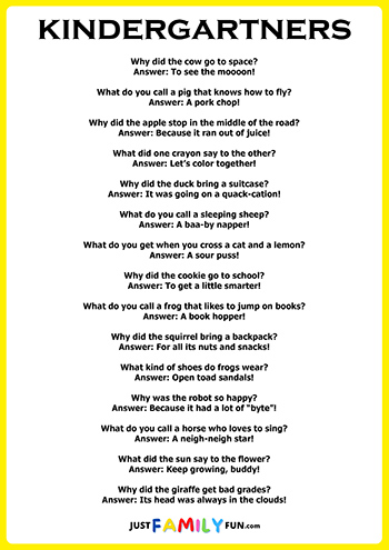 jokes for kindergartners